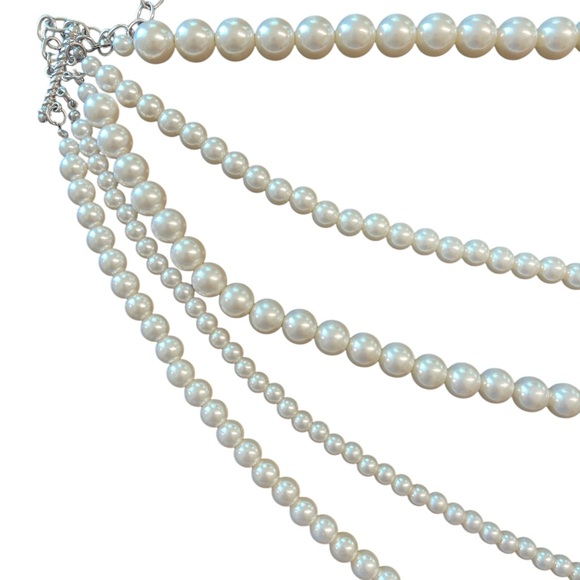 Elegant Multi-Strand Faux Pearl Necklace - Picture 5 of 12